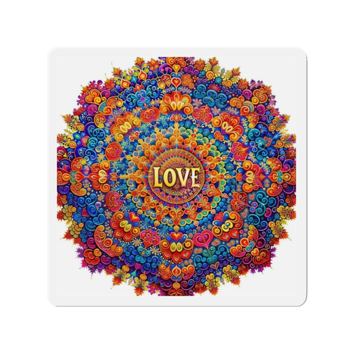 Vibrant Love Mandala - Die-cut Magnet - Home Decor - g(0D·IO) - 2" x 2" - Die-Cut - 1 pc