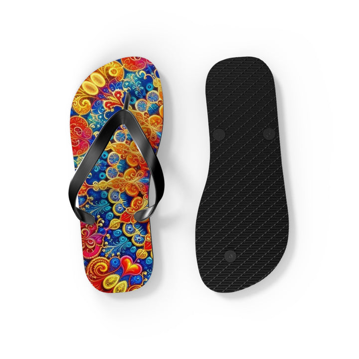 Vibrant Love Mandala - Flip Flops - Shoes - g(0D·IO) - XL - Black sole -