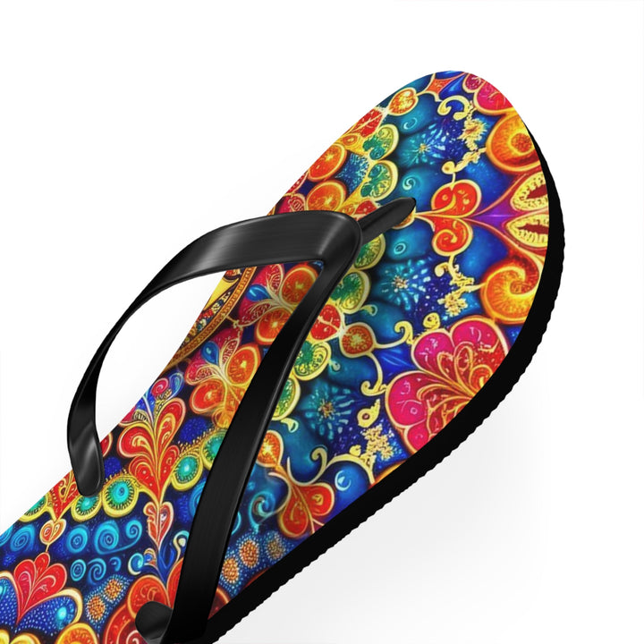 Vibrant Love Mandala - Flip Flops - Shoes - g(0D·IO) - XL - Black sole -