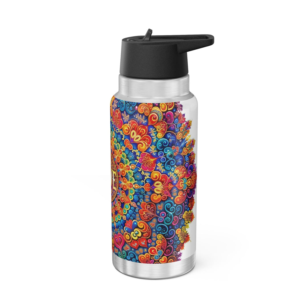 Vibrant Love Mandala - Gator Tumbler 32oz - Mug - g(0D·IO) - Silver - 32oz -