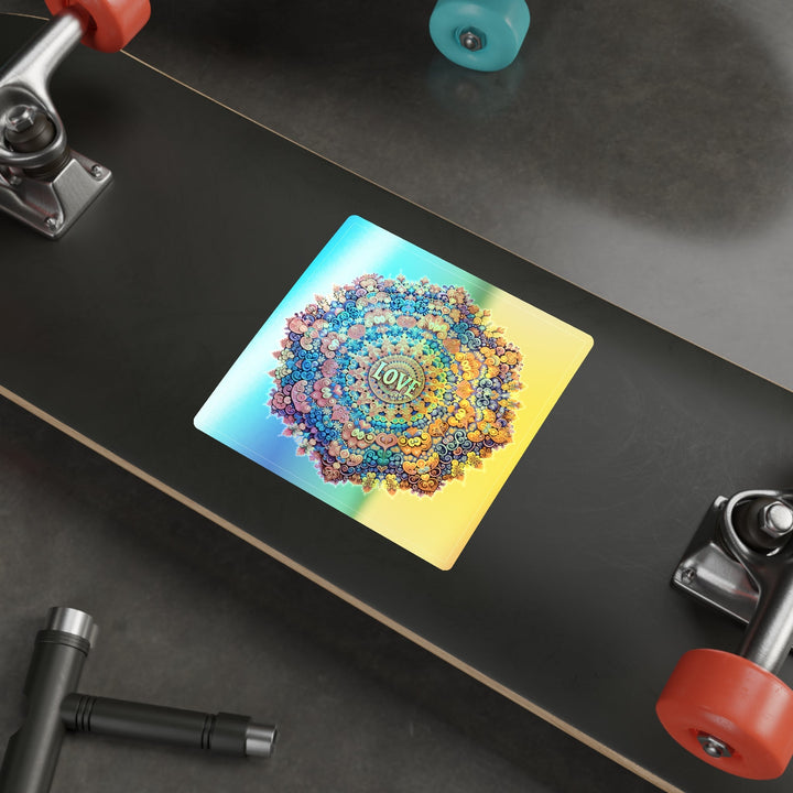 Vibrant Love Mandala - Holographic Die-Cut Sticker - Paper products - g(0D·IO) - 5" × 5" - Die-Cut - Holographic