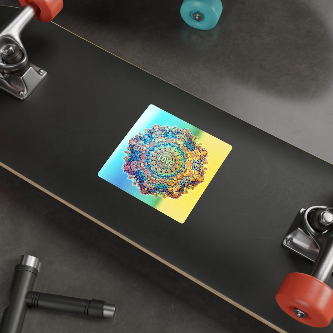 Vibrant Love Mandala - Holographic Die-Cut Sticker - Paper products - g(0D·IO) - 5" × 5" - Die-Cut - Holographic