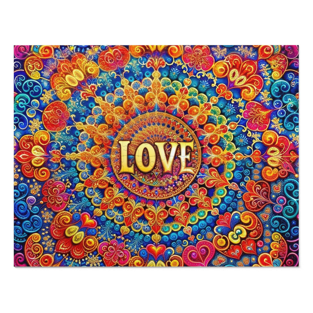 Vibrant Love Mandala - Jigsaw Puzzle (100, 252, 500, 1000 pieces) - Puzzle - g(0D·IO) - 14" × 11" (252 pcs) - -