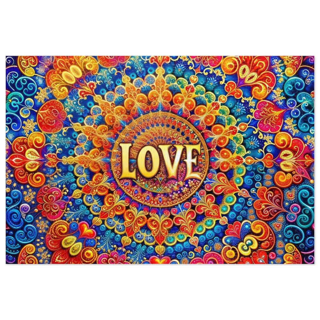 Vibrant Love Mandala - Jigsaw Puzzle (100, 252, 500, 1000 pieces) - Puzzle - g(0D·IO) - 29.25" × 19.75" (1000 pcs) - -