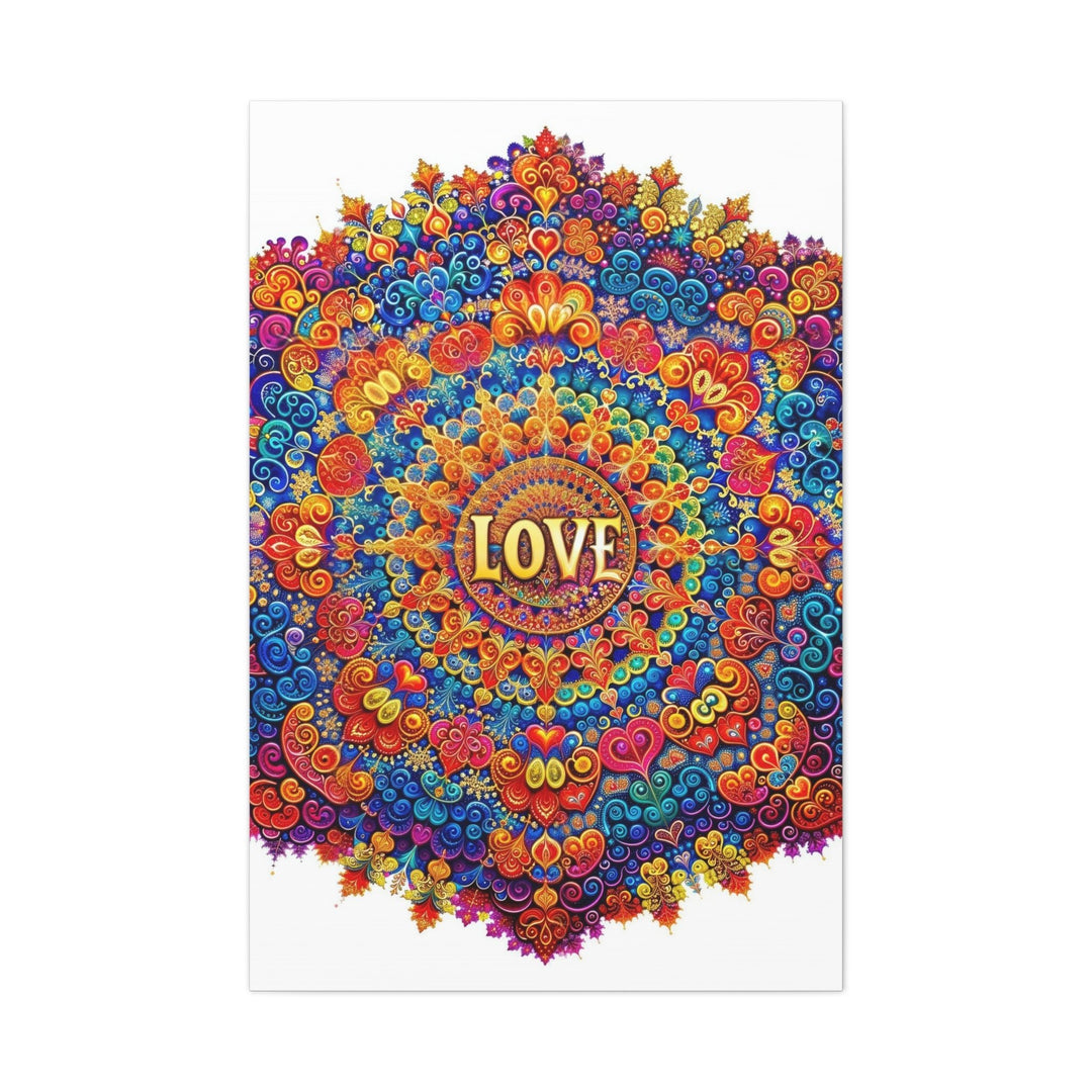 Vibrant Love Mandala - Matte Canvas Print 1.25" - Canvas - g(0D·IO) - 32″ x 48″ (Vertical) - 1.25" -