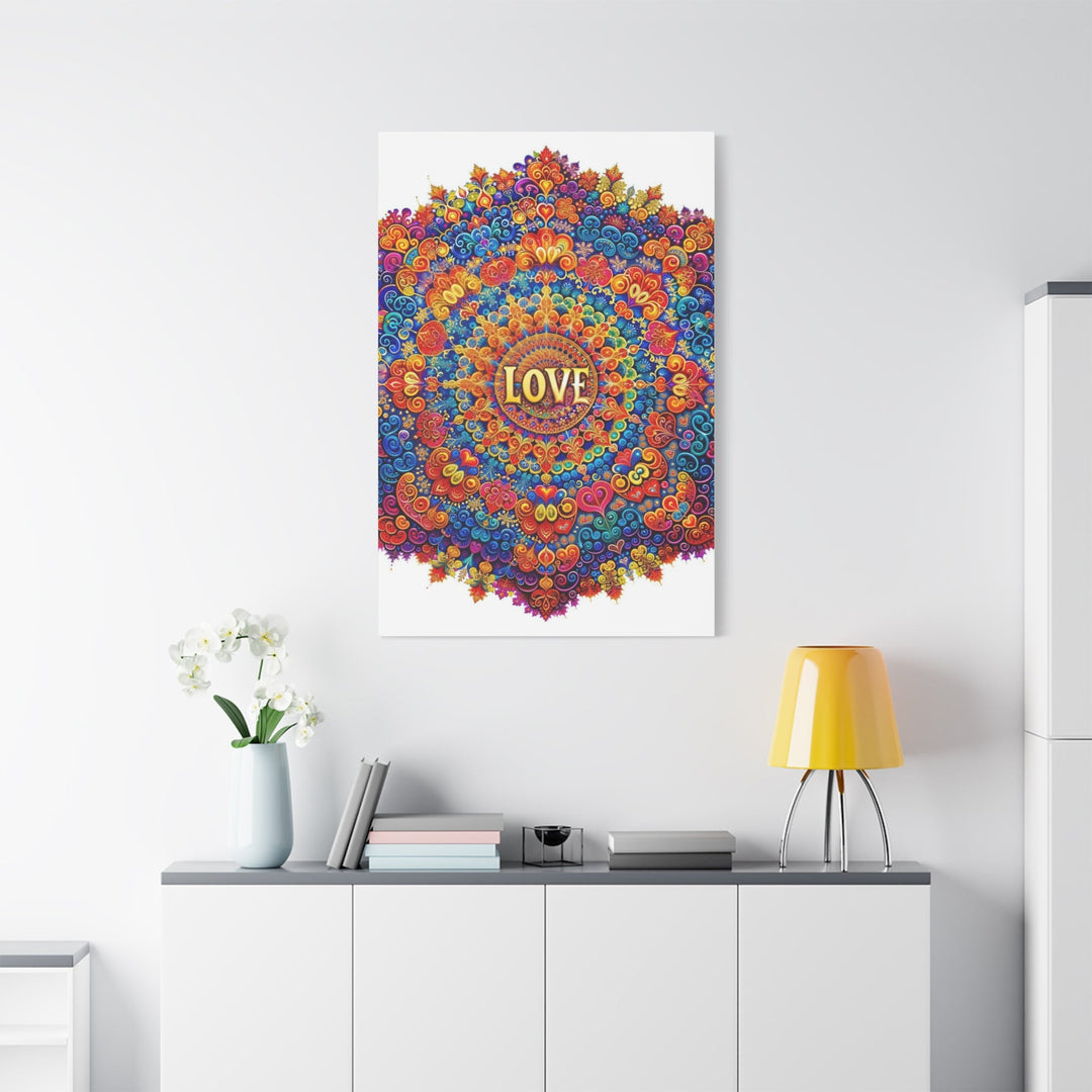 Vibrant Love Mandala - Matte Canvas Print 1.25" - Canvas - g(0D·IO) - 36" x 36" - 1.25" -