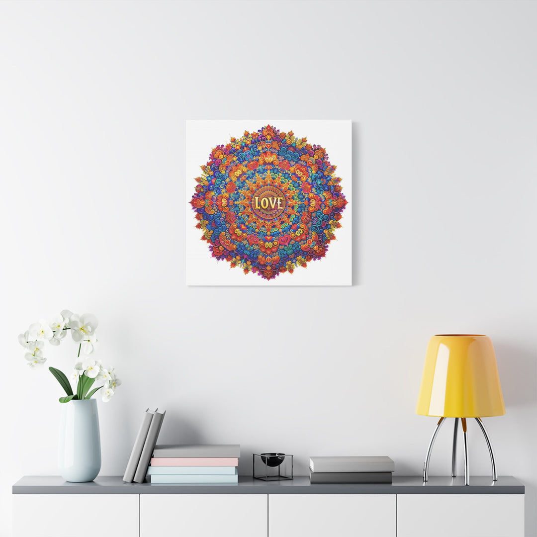 Vibrant Love Mandala - Matte Canvas Print 1.25" - Canvas - g(0D·IO) - 36" x 36" - 1.25" -