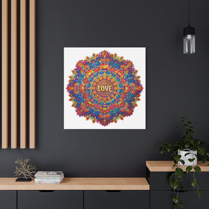 Vibrant Love Mandala - Matte Canvas Print 1.25" - Canvas - g(0D·IO) - 36" x 36" - 1.25" -