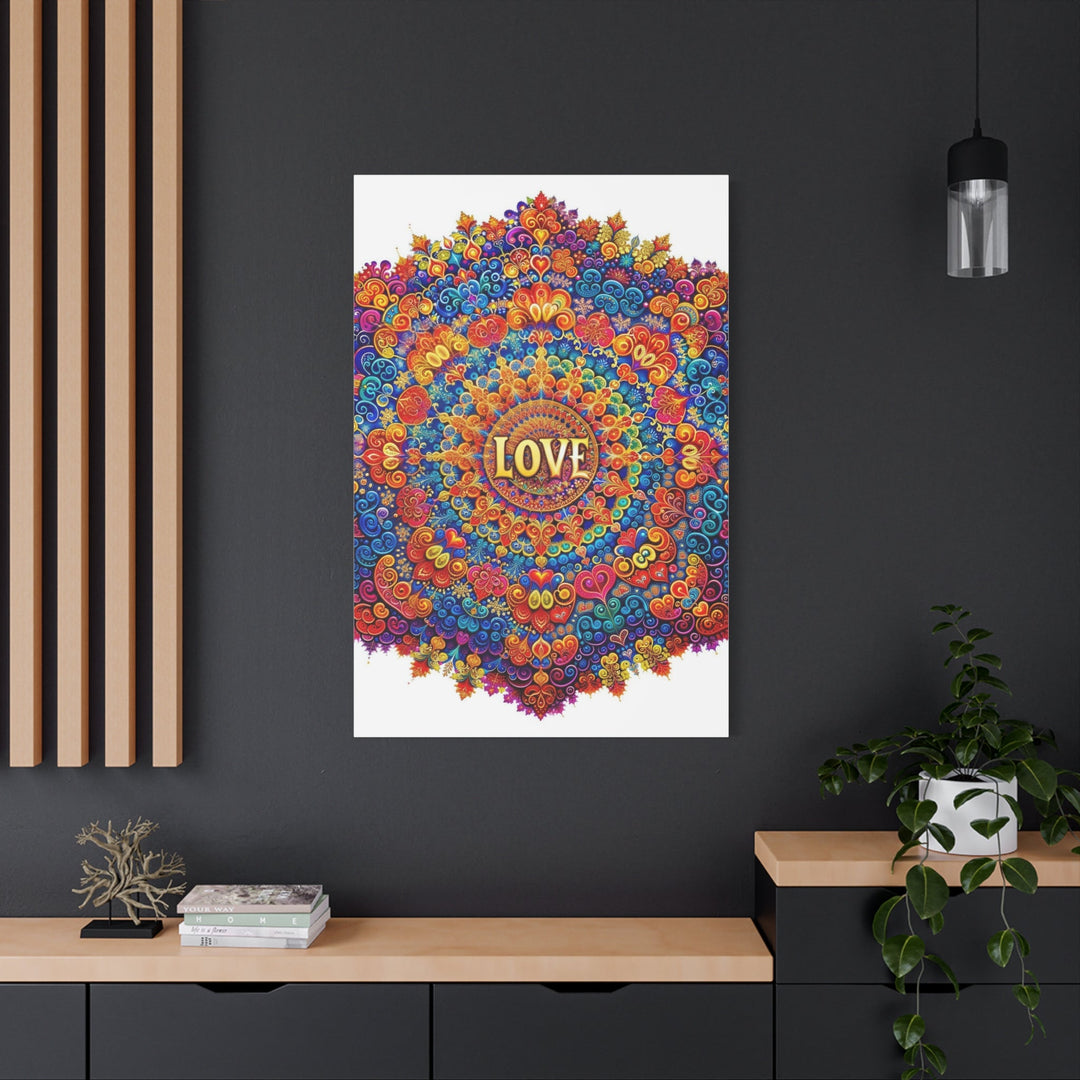 Vibrant Love Mandala - Matte Canvas Print 1.25" - Canvas - g(0D·IO) - 36" x 36" - 1.25" -