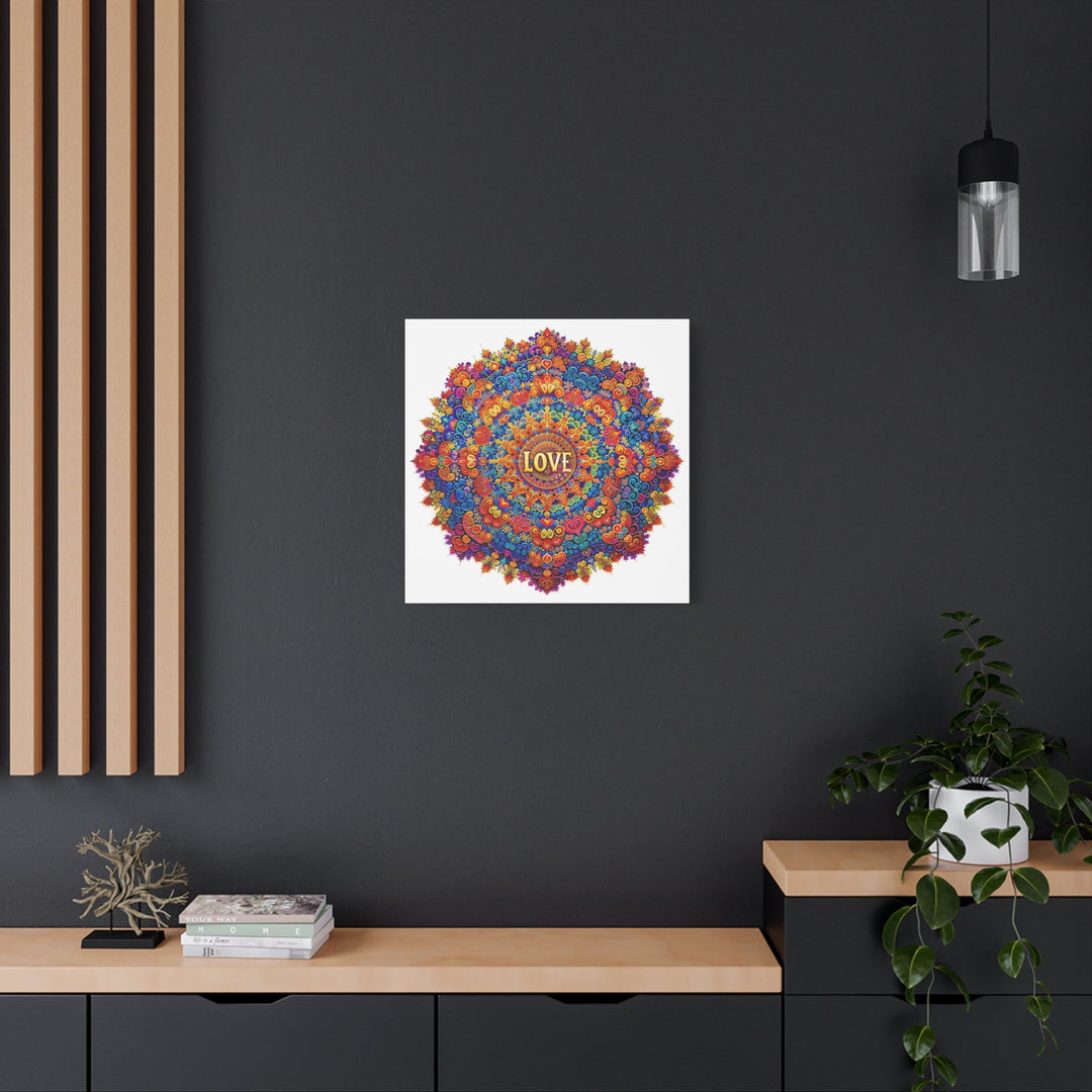 Vibrant Love Mandala - Matte Canvas Print 1.25" - Canvas - g(0D·IO) - 36" x 36" - 1.25" -