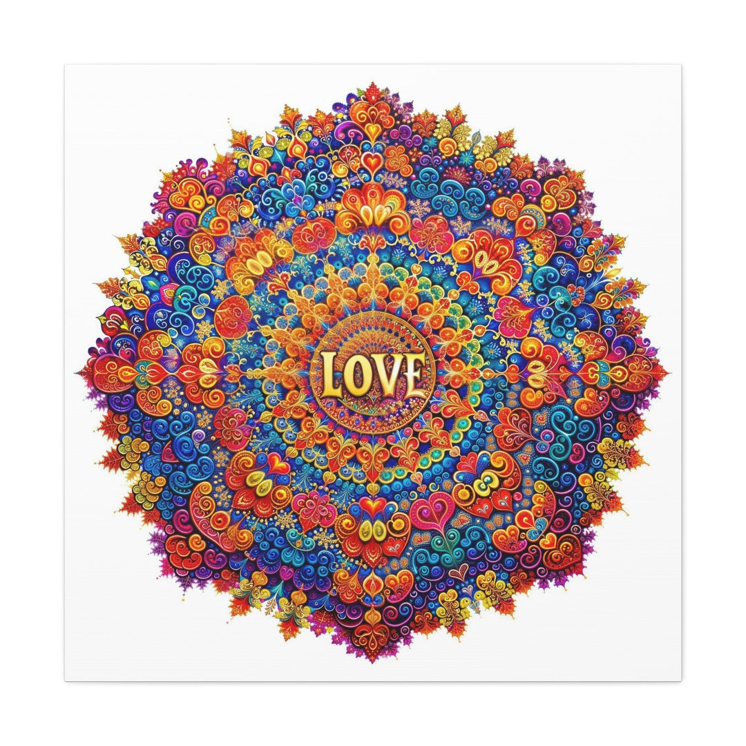 Vibrant Love Mandala - Matte Canvas Print 1.25" - Canvas - g(0D·IO) - 36" x 36" - 1.25" -