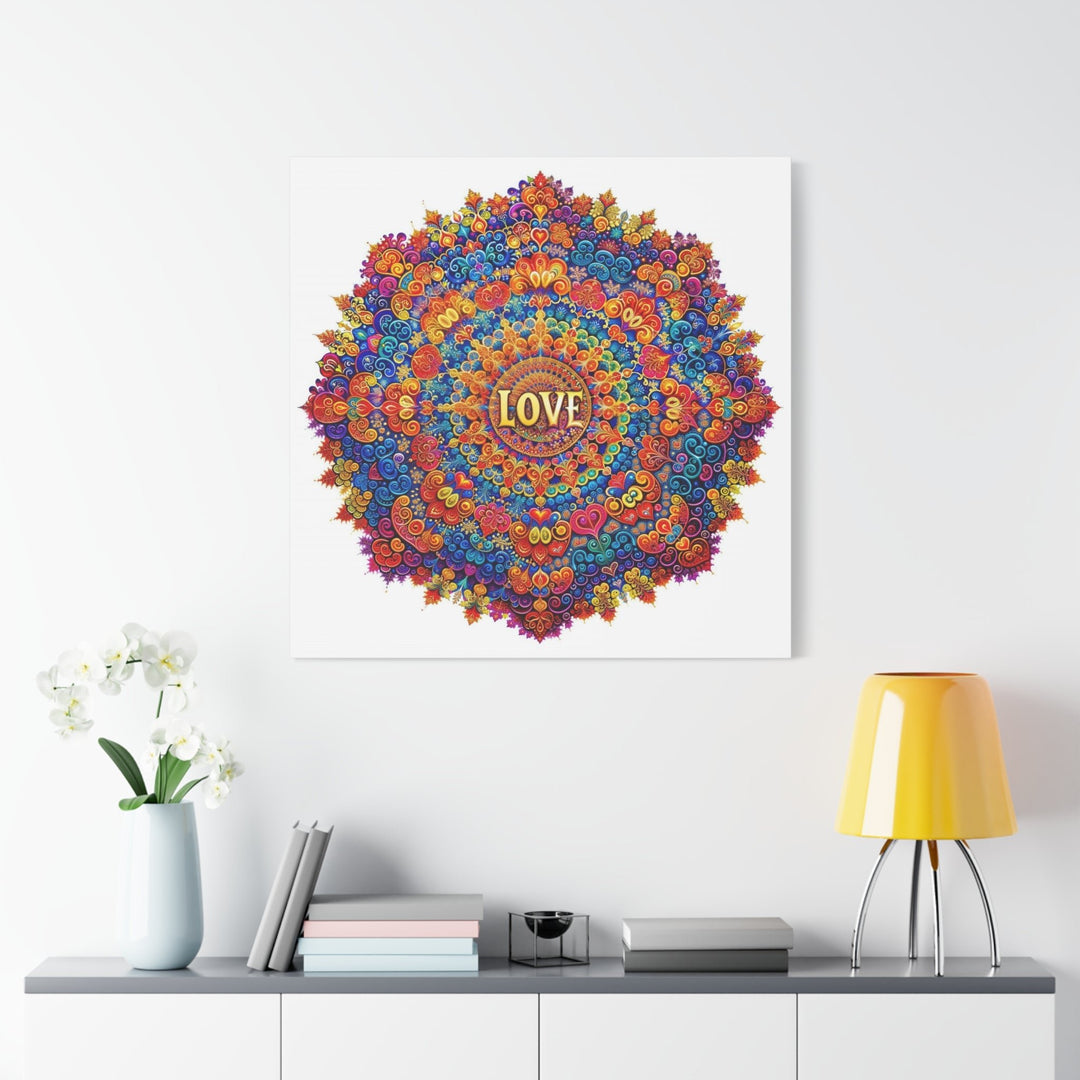 Vibrant Love Mandala - Matte Canvas Print 1.25" - Canvas - g(0D·IO) - 36" x 36" - 1.25" -