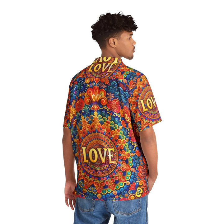 Vibrant Love Mandala - Men's Hawaiian Shirt - All Over Prints - g(0D·IO) - S - Black -