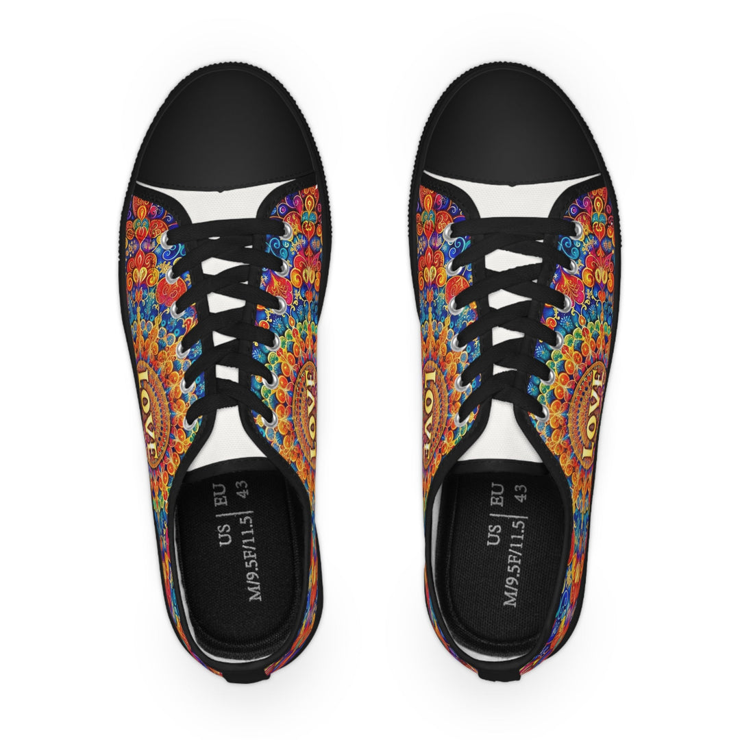 Vibrant Love Mandala - Men's Lowtop Sneakers - Shoes - g(0D·IO) - US 5 - Black sole -