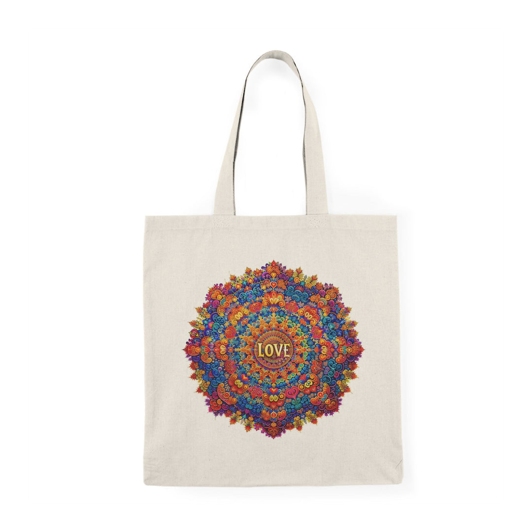 Vibrant Love Mandala - Natural Tote Bag - Bags - g(0D·IO) - 15" x 16" - Natural -