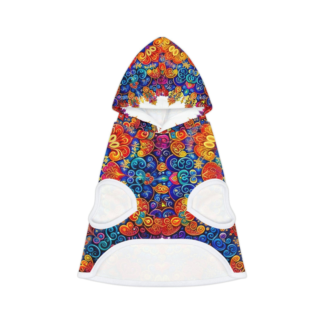 Vibrant Love Mandala - Pet Hoodie - Pets - g(0D·IO) - XXS - White Rib -