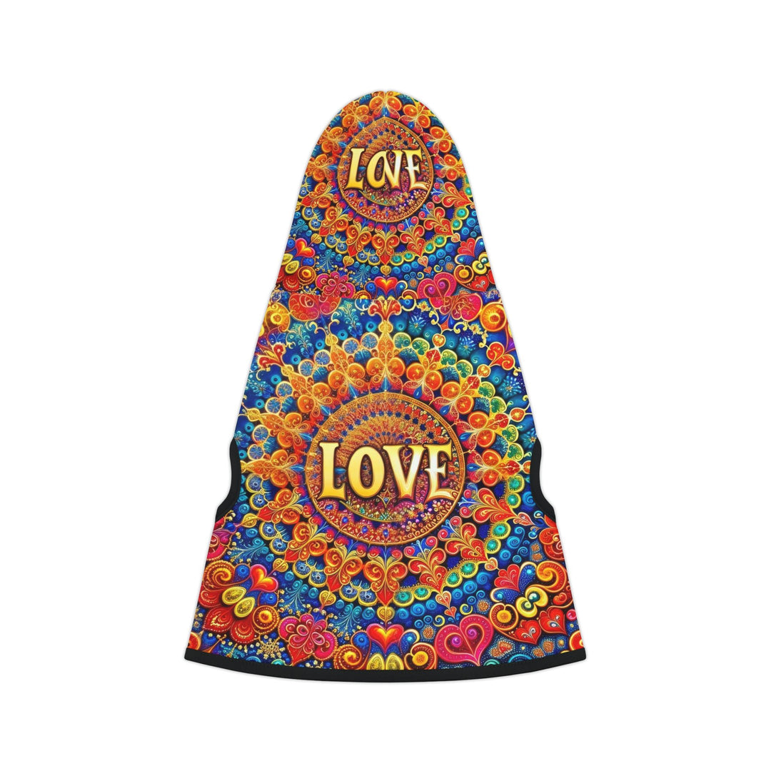 Vibrant Love Mandala - Pet Hoodie - Pets - g(0D·IO) - XXS - Black Rib -