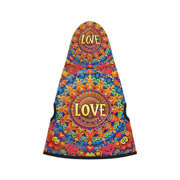 Vibrant Love Mandala - Pet Hoodie - Pets - g(0D·IO) - XXS - Black Rib -