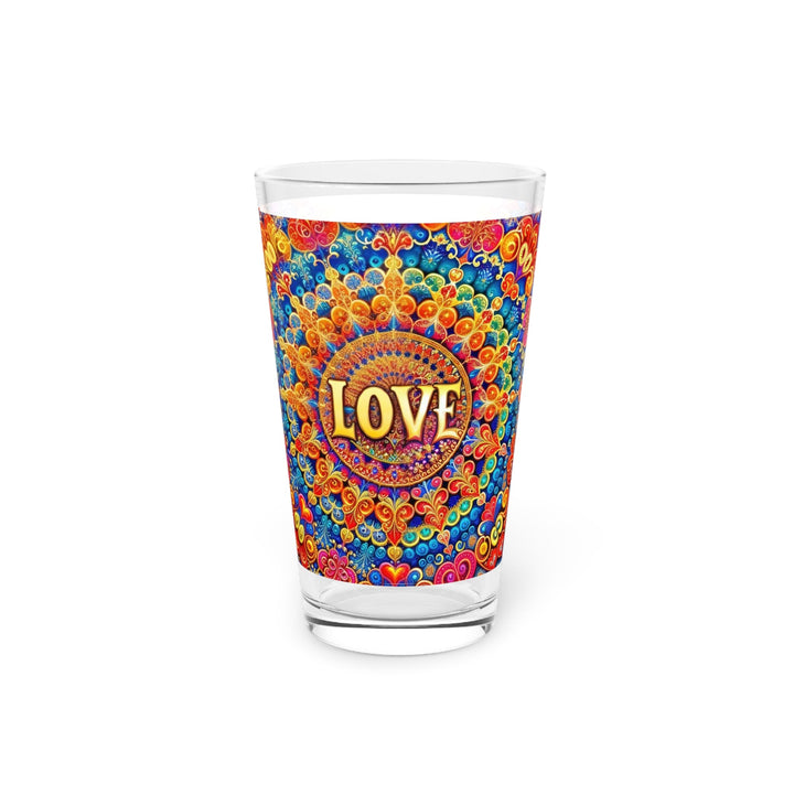 Vibrant Love Mandala - Pint Glass - Mug - g(0D·IO) - 16oz - -