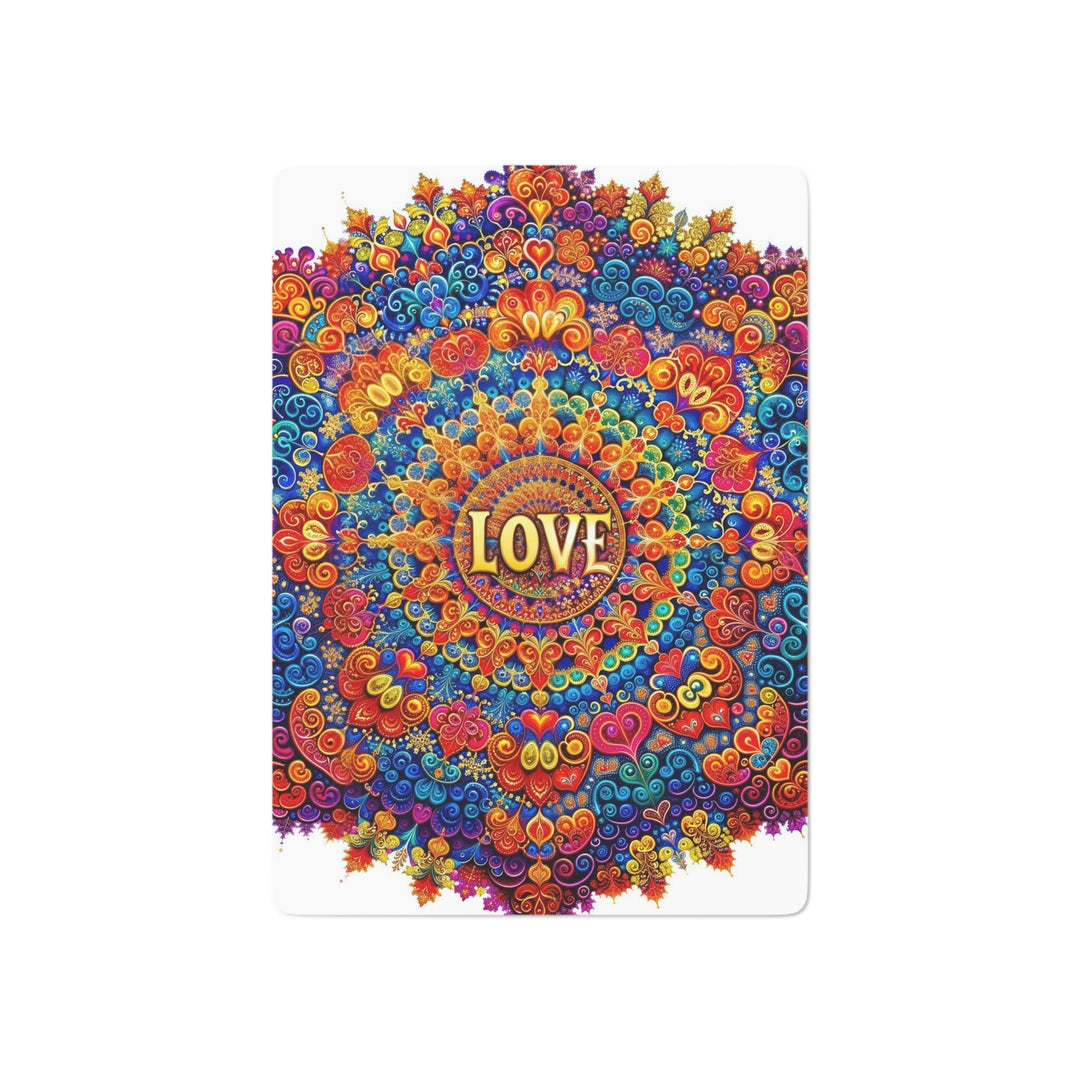 Vibrant Love Mandala - Poker Cards - Paper products - g(0D·IO) - 2.47" x 3.47" - White - Semi Glossy