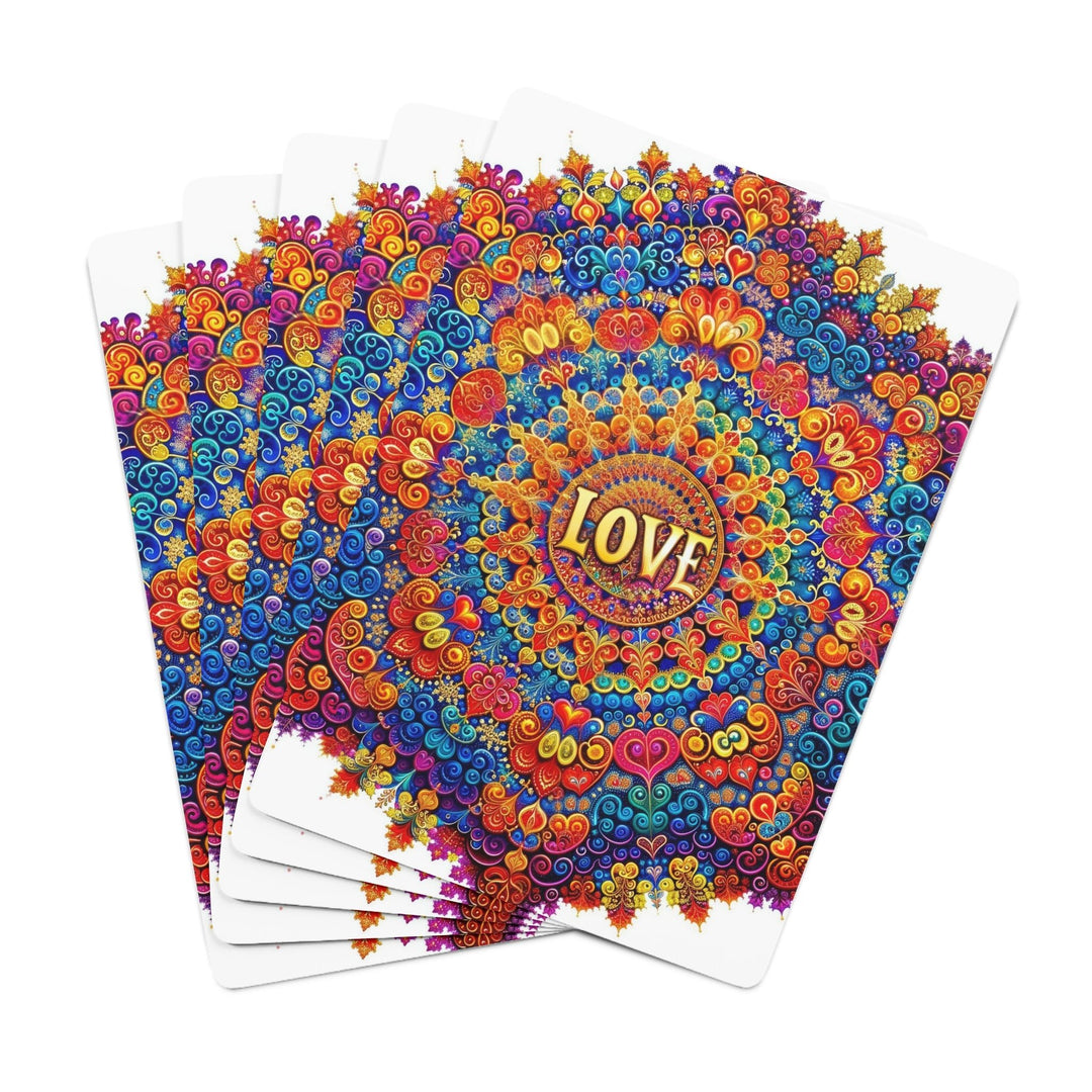 Vibrant Love Mandala - Poker Cards - Paper products - g(0D·IO) - 2.47" x 3.47" - White - Semi Glossy