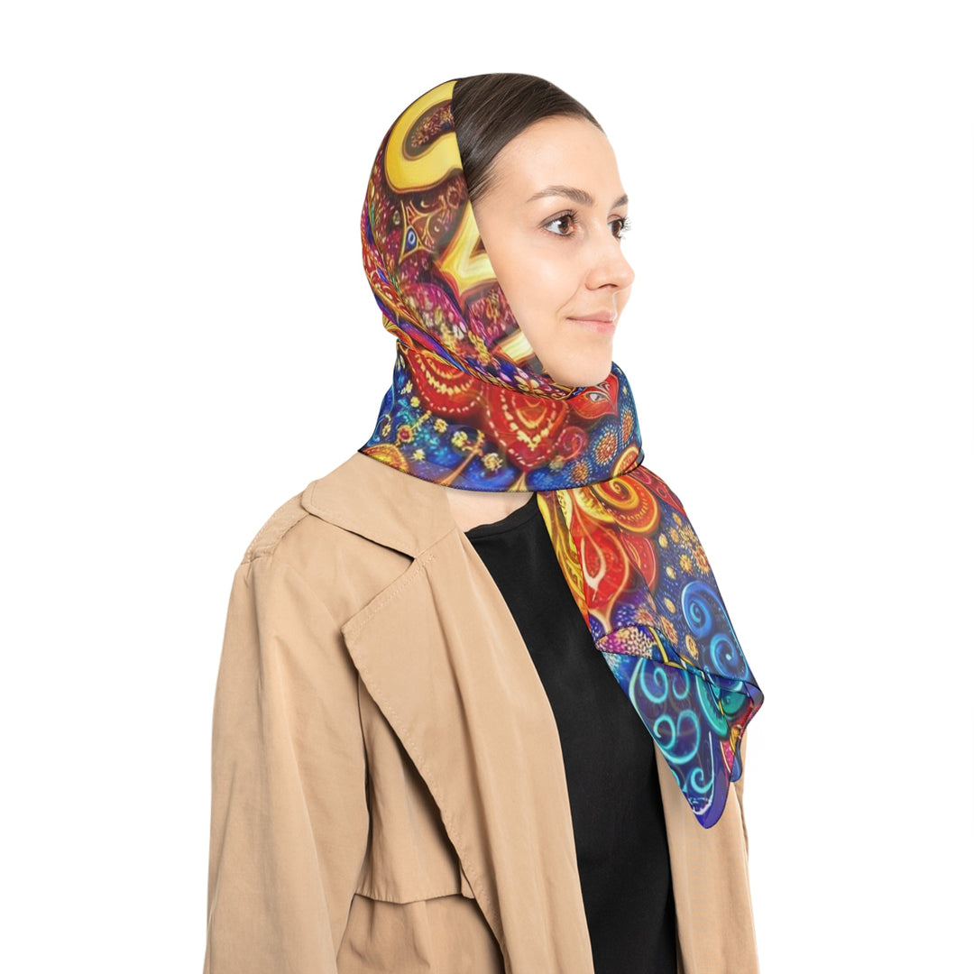 Vibrant Love Mandala - Poly Scarf - Accessories - g(0D·IO) - Poly chiffon - 50" × 50" -