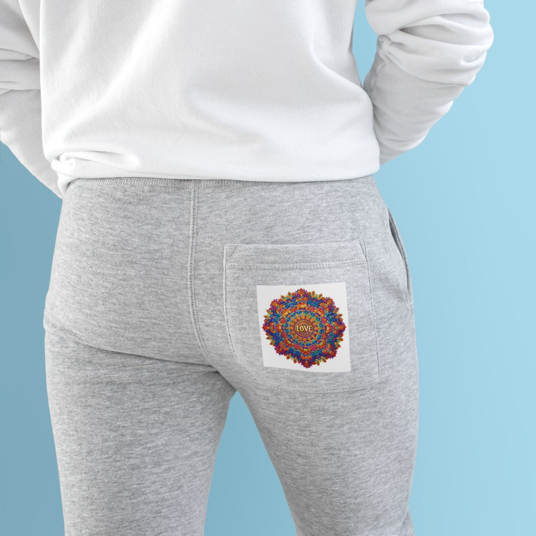 Vibrant Love Mandala - Premium Fleece Joggers - Trousers - g(0D·IO) - Charcoal Heather - M -