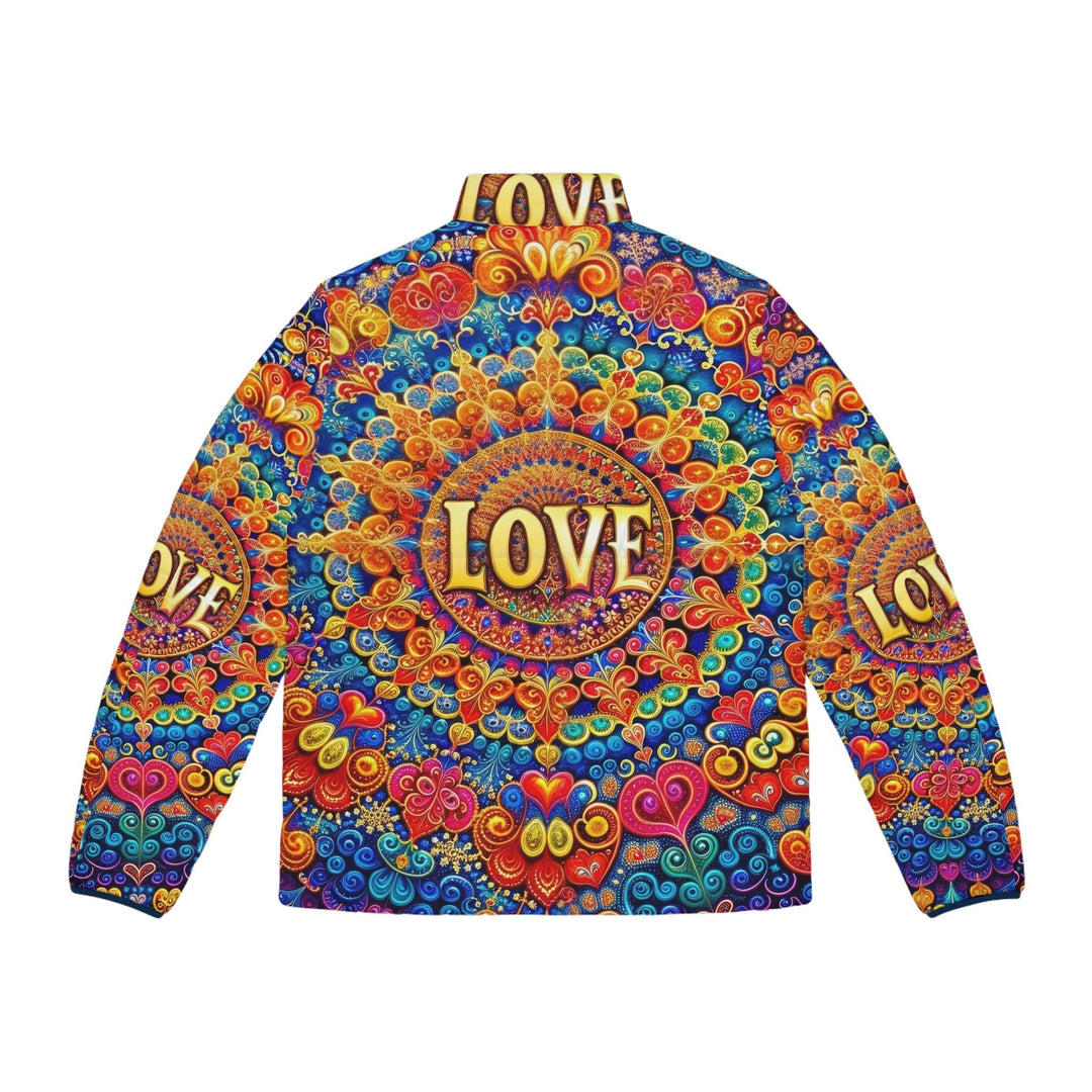 Vibrant Love Mandala - Puffer Jacket - All Over Prints - g(0D·IO) - S - Black zipper -