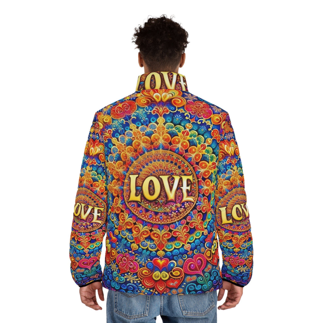 Vibrant Love Mandala - Puffer Jacket - All Over Prints - g(0D·IO) - S - Black zipper -