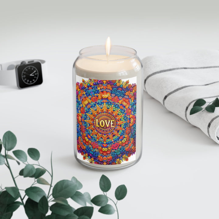 Vibrant Love Mandala - Scented Candle - Home Decor - g(0D·IO) - Vanilla Bean - 13.75oz -