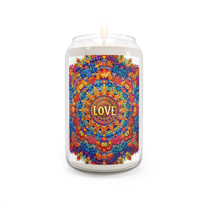 Vibrant Love Mandala - Scented Candle - Home Decor - g(0D·IO) - Vanilla Bean - 13.75oz -
