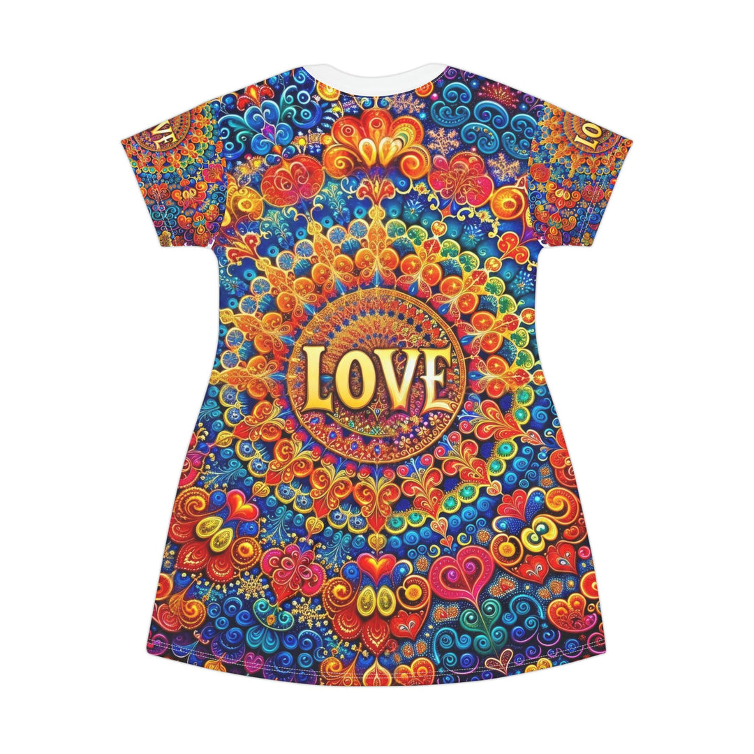 Vibrant Love Mandala - T-Shirt Dress - All Over Prints - g(0D·IO) - XS - -