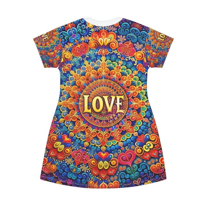 Vibrant Love Mandala - T-Shirt Dress - All Over Prints - g(0D·IO) - XS - -