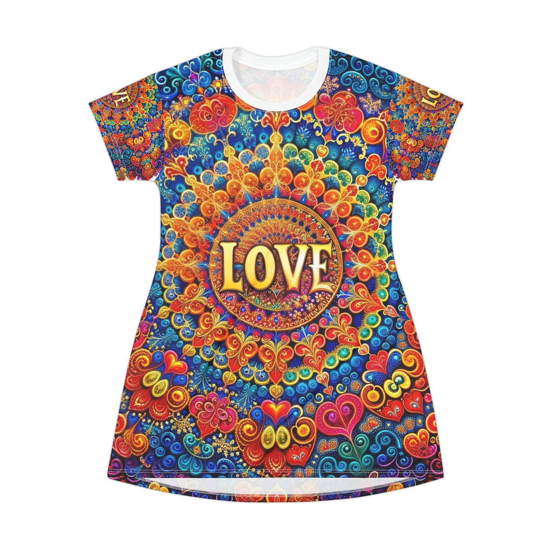 Vibrant Love Mandala - T-Shirt Dress - All Over Prints - g(0D·IO) - XS - -