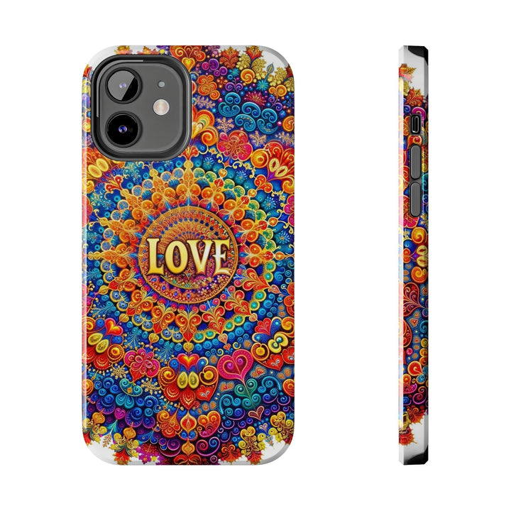 Vibrant Love Mandala - Tough Phone Case - Phone Case - g(0D·IO) - iPhone 12 - -