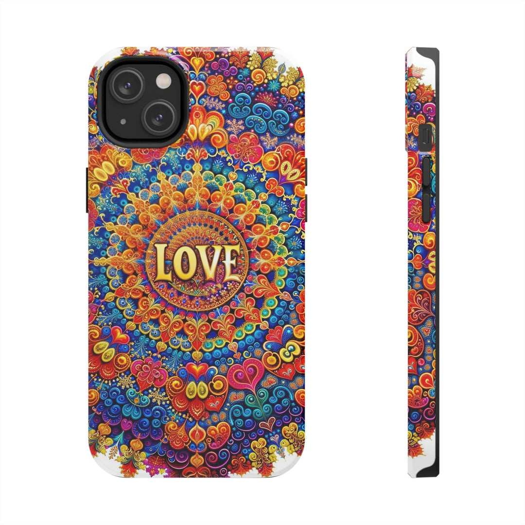 Vibrant Love Mandala - Tough Phone Case - Phone Case - g(0D·IO) - iPhone 14 Plus - -