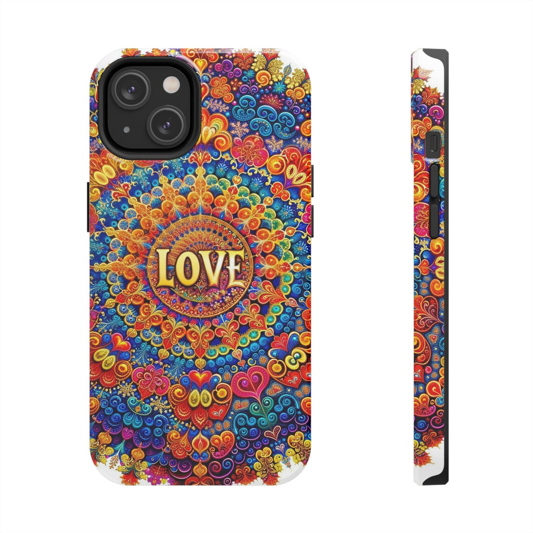 Vibrant Love Mandala - Tough Phone Case - Phone Case - g(0D·IO) - iPhone 14 - -