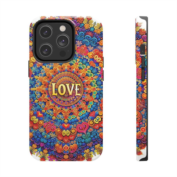 Vibrant Love Mandala - Tough Phone Case - Phone Case - g(0D·IO) - iPhone 14 Pro - -