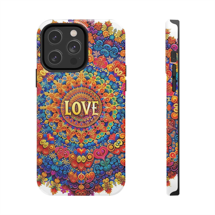 Vibrant Love Mandala - Tough Phone Case - Phone Case - g(0D·IO) - iPhone 14 Pro Max - -
