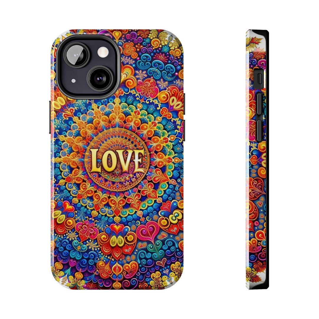 Vibrant Love Mandala - Tough Phone Case - Phone Case - g(0D·IO) - iPhone 13 Mini - -