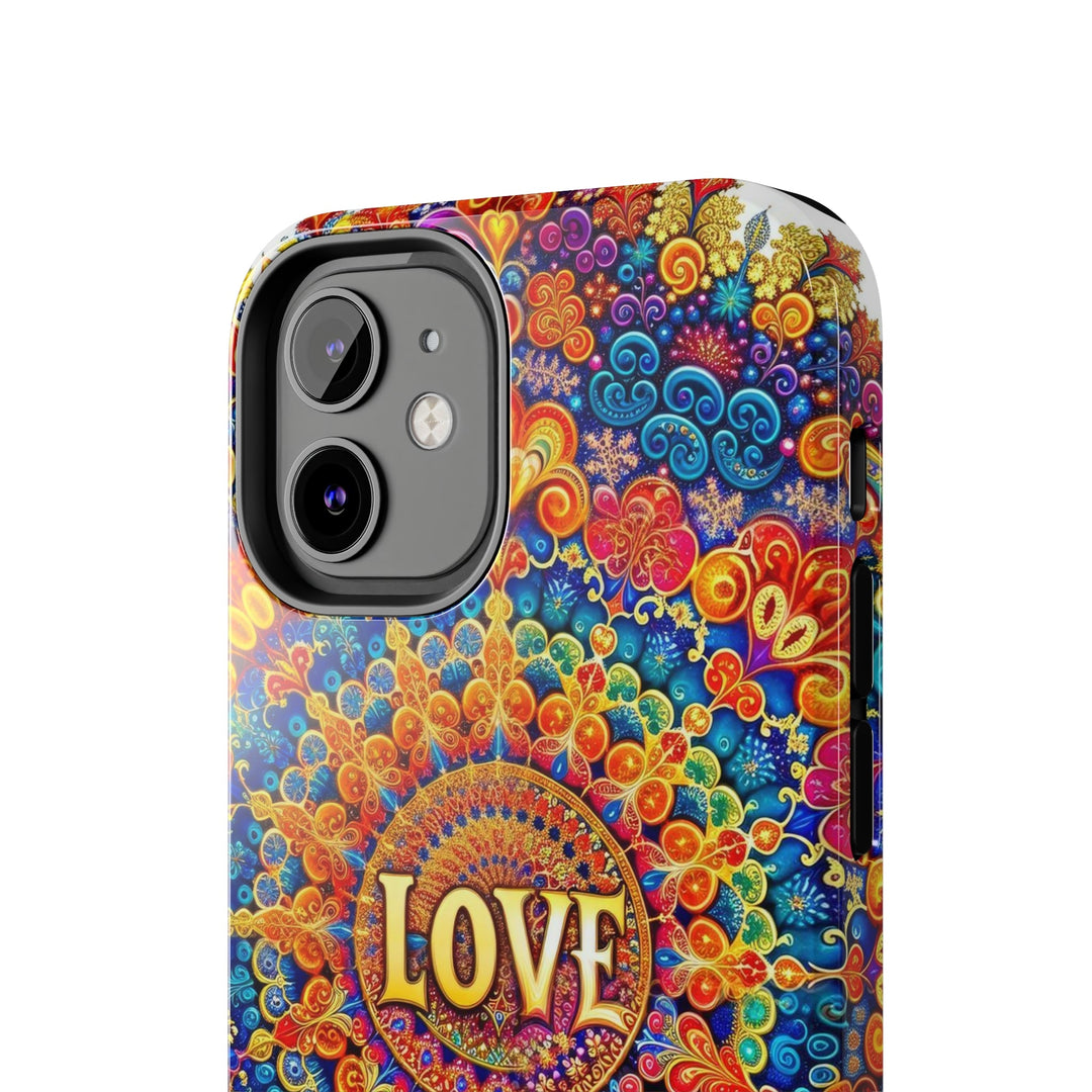 Vibrant Love Mandala - Tough Phone Case - Phone Case - g(0D·IO) - iPhone 13 Mini - -