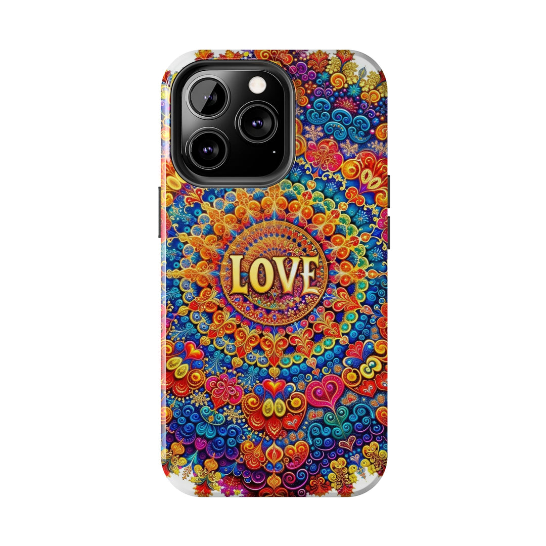Vibrant Love Mandala - Tough Phone Case - Phone Case - g(0D·IO) - iPhone 13 Mini - -