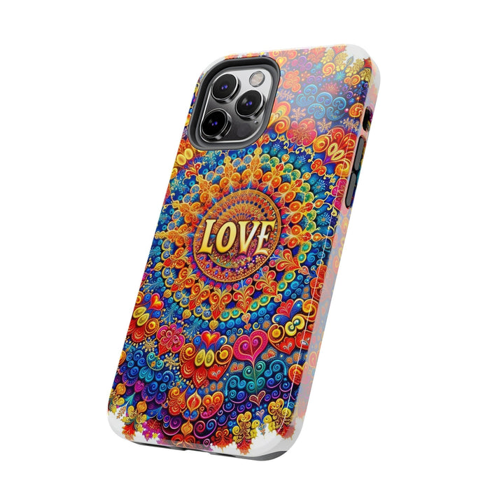 Vibrant Love Mandala - Tough Phone Case - Phone Case - g(0D·IO) - iPhone 13 Mini - -