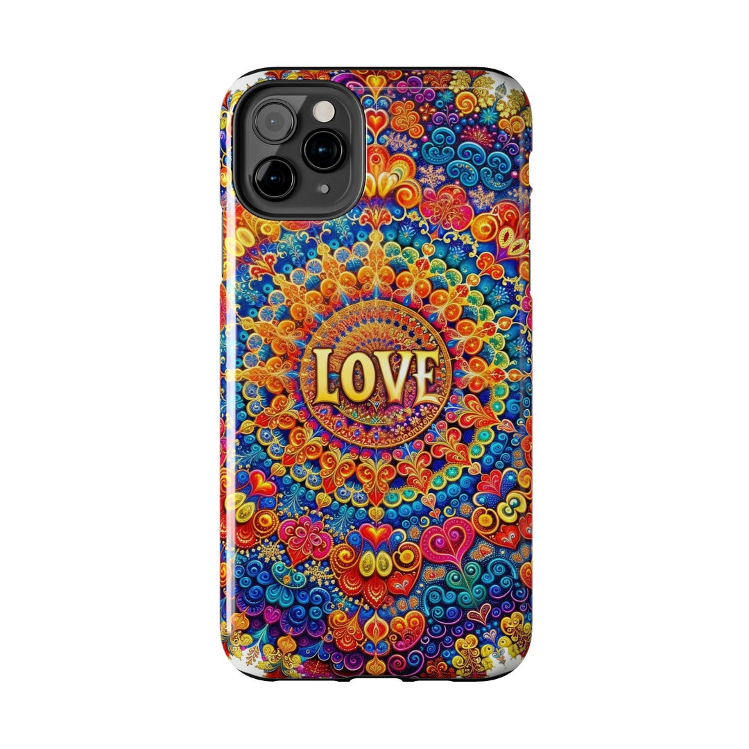 Vibrant Love Mandala - Tough Phone Case - Phone Case - g(0D·IO) - iPhone 13 Mini - -