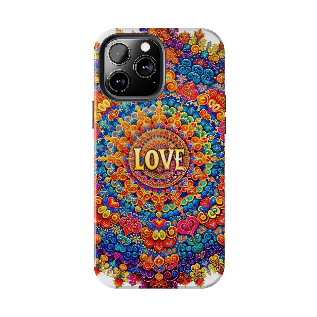 Vibrant Love Mandala - Tough Phone Case - Phone Case - g(0D·IO) - iPhone 13 Mini - -
