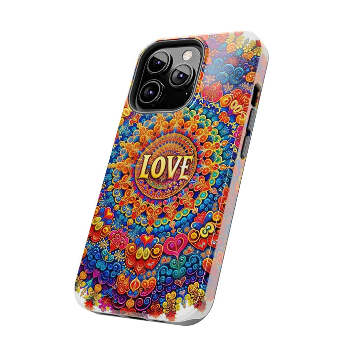 Vibrant Love Mandala - Tough Phone Case - Phone Case - g(0D·IO) - iPhone 13 Mini - -
