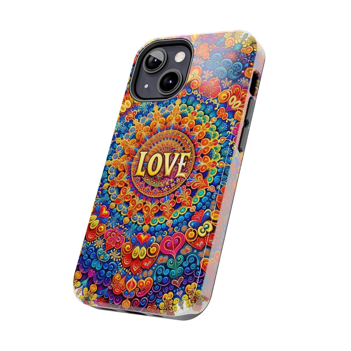 Vibrant Love Mandala - Tough Phone Case - Phone Case - g(0D·IO) - iPhone 13 Mini - -