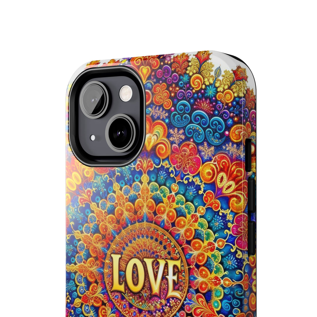 Vibrant Love Mandala - Tough Phone Case - Phone Case - g(0D·IO) - iPhone 13 Mini - -