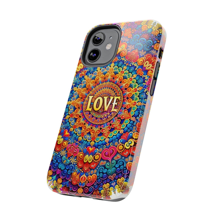 Vibrant Love Mandala - Tough Phone Case - Phone Case - g(0D·IO) - iPhone 13 Mini - -