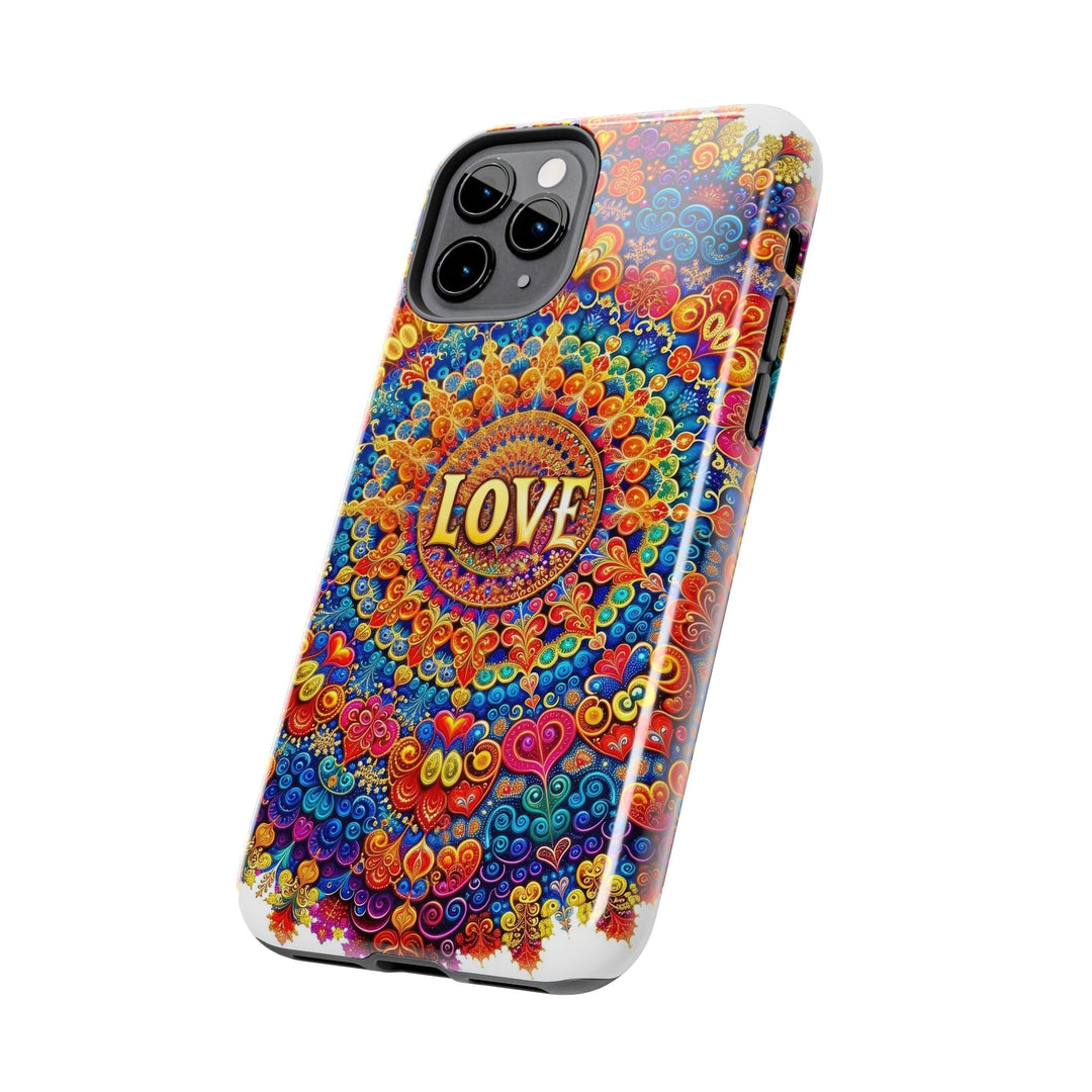 Vibrant Love Mandala - Tough Phone Case - Phone Case - g(0D·IO) - iPhone 13 Mini - -